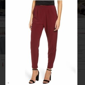 LEITH Pleat Front Trouser in Red Grape, size XS